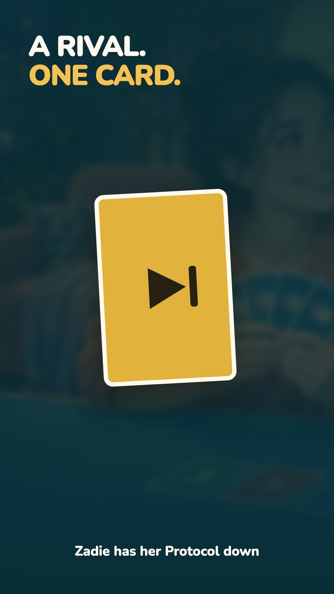 Threat poster: an illustrated Skip card under the headline A RIVAL. ONE CARD.